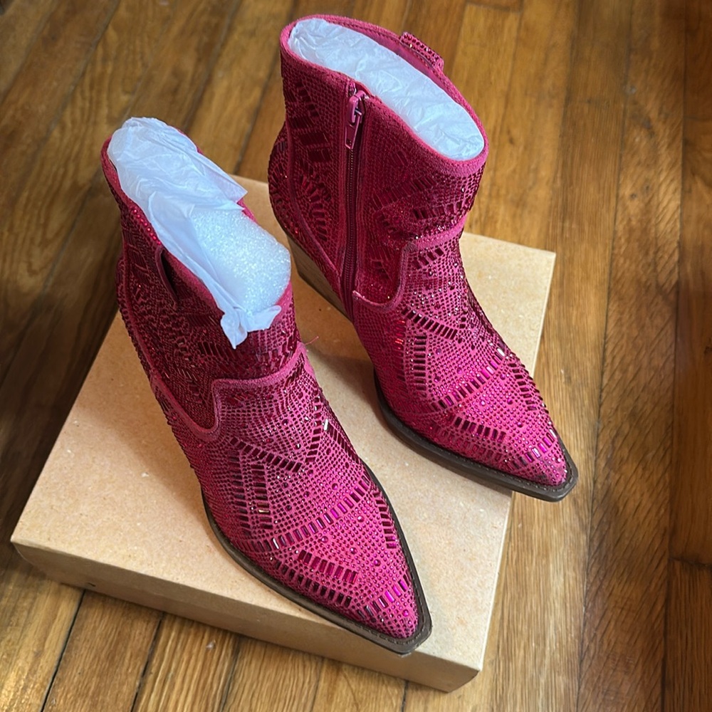 CVery G Rhinstone pink Ankle Boots - Picture 4 of 5
